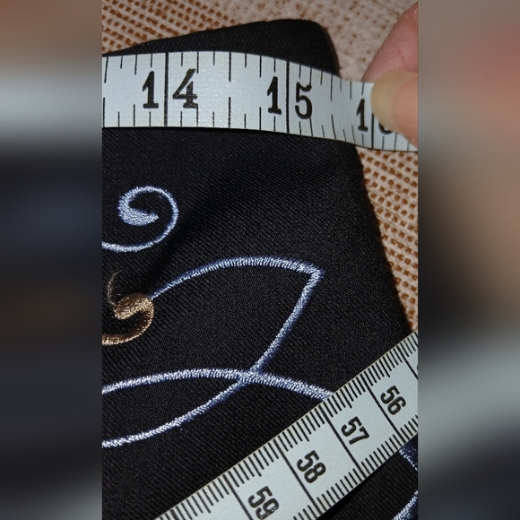 Ann Taylor Loft women's 8 wool blend embroidered black skirt blue tan floral - Picture 7 of 10